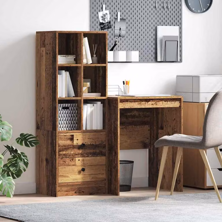 Maison Exclusive - Scrivania con cassetto 2 pcs Legno vecchio