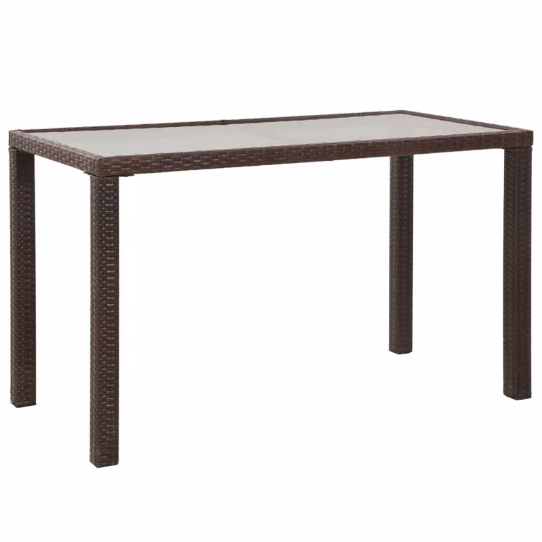 set da pranzo da giardino 6 pezzi con cuscini in poly rattan marrone