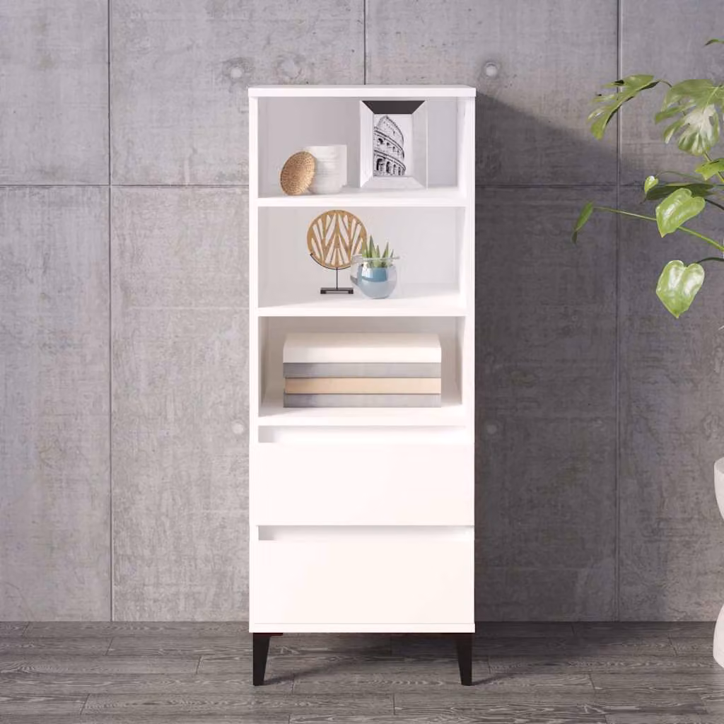 Credenza vidaXL in stile industriale bianca con finitura opaca, L/P/H: 40 x 36 x 110 cm