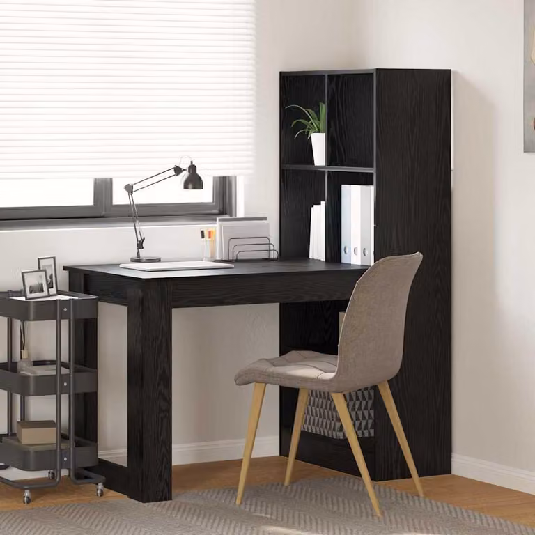Maison Exclusive - Scrivania Rovere Nero 122 x 67 x 145 cm Legno multistrato