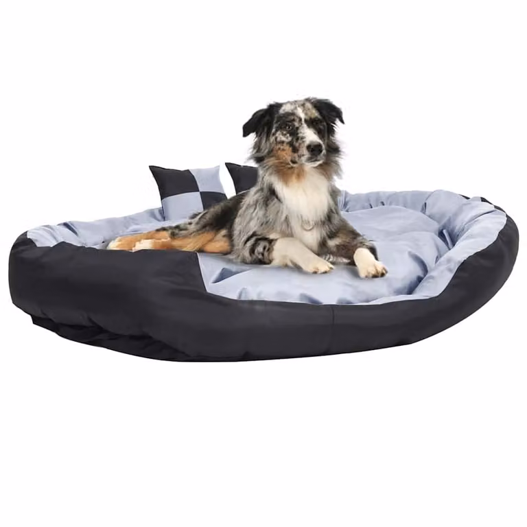 Cuscino per cani reversibile vidaXL lavabile in poliestere Grigio Nero L: 120 cm, P: 120 cm, H: 3 cm
