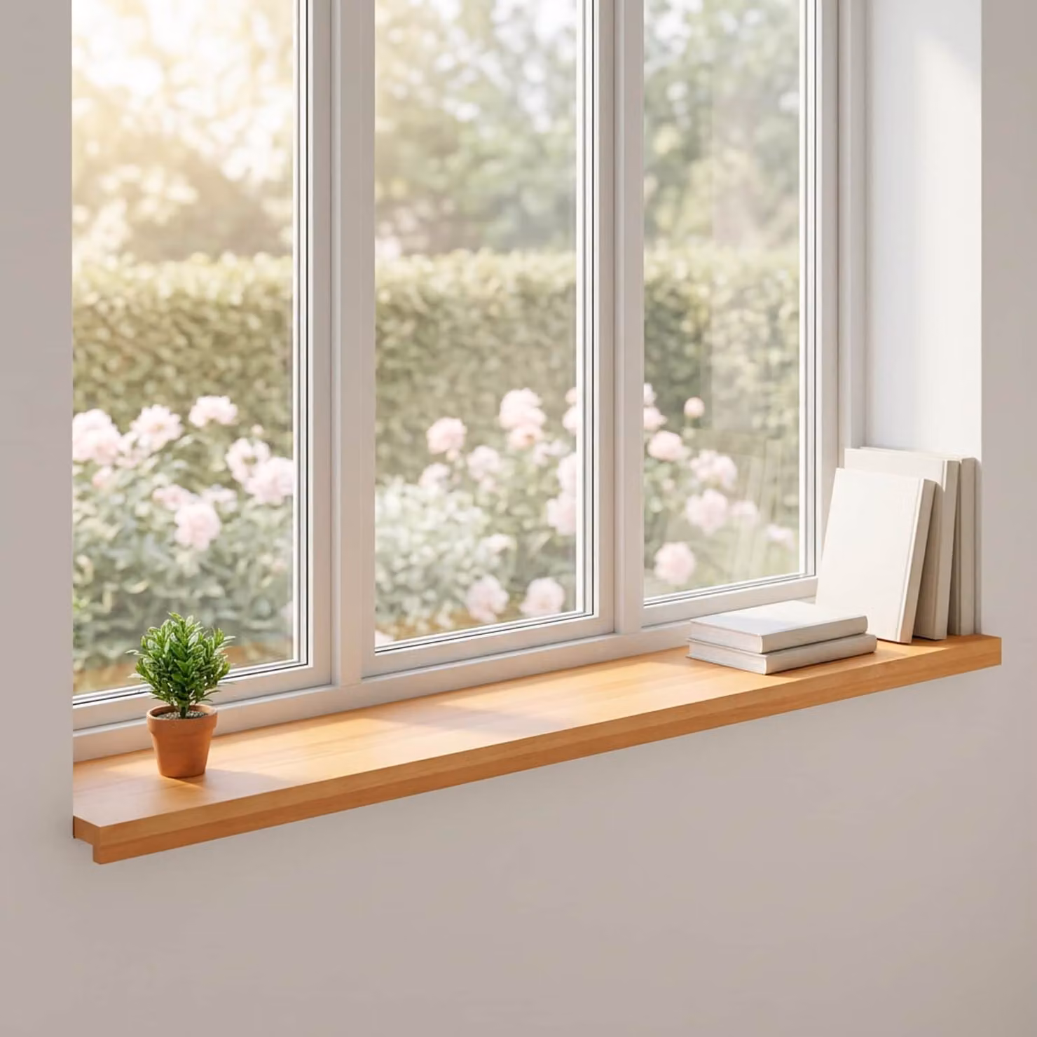 Set di 2 soglie per finestre vidaXL in legno di faggio, colore marrone, L 160 x P 40 x H 2 cm