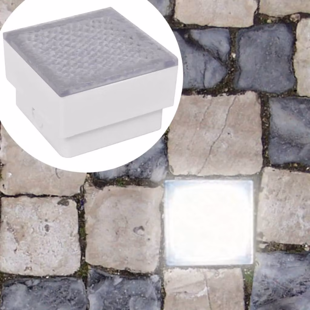 The Living Store Faretti da incasso a LED per esterni 12 pz. 100x100x68 mm