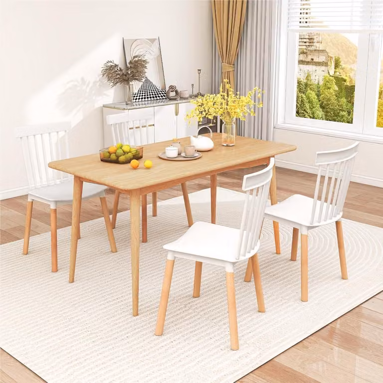 Sedia da pranzo - Sedia da cucina - Sedia - Sedia da soggiorno - Sedia da ufficio - Bianca - Gambe in legno massello