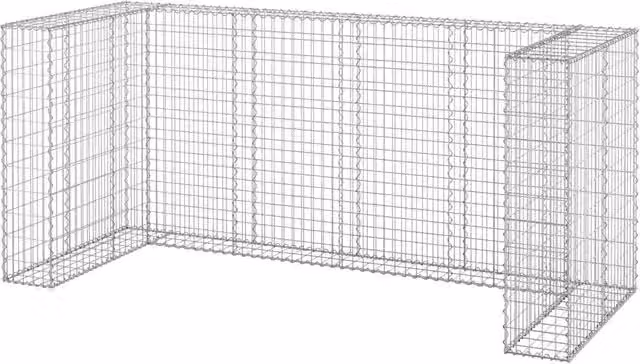 Gabbione per Bidoni in Acciaio Zincato 254x100x110 cm CFW6352575