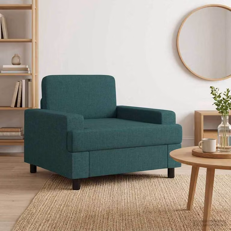 Poltrona Lounge Moderna vidaXL in Tessuto Verde con Braccioli