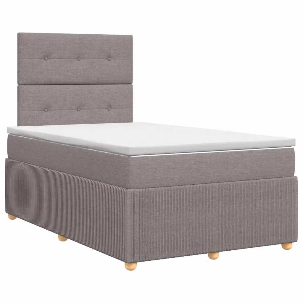 Letto box spring con materasso ibrido vidaXL in tessuto beige e grigio L/P: 120 x 190 cm – 2