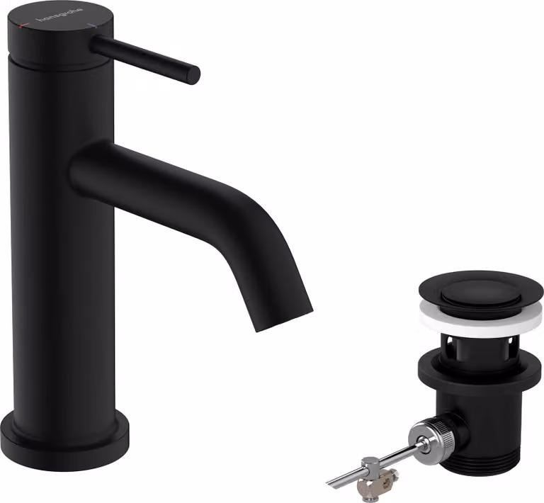 Robinetterie de lavabo hansgrohe Tecturis S 80 CoolStart, EcoSmart+, avec vidage à tige, portée 108 mm, 73302670, 73302670