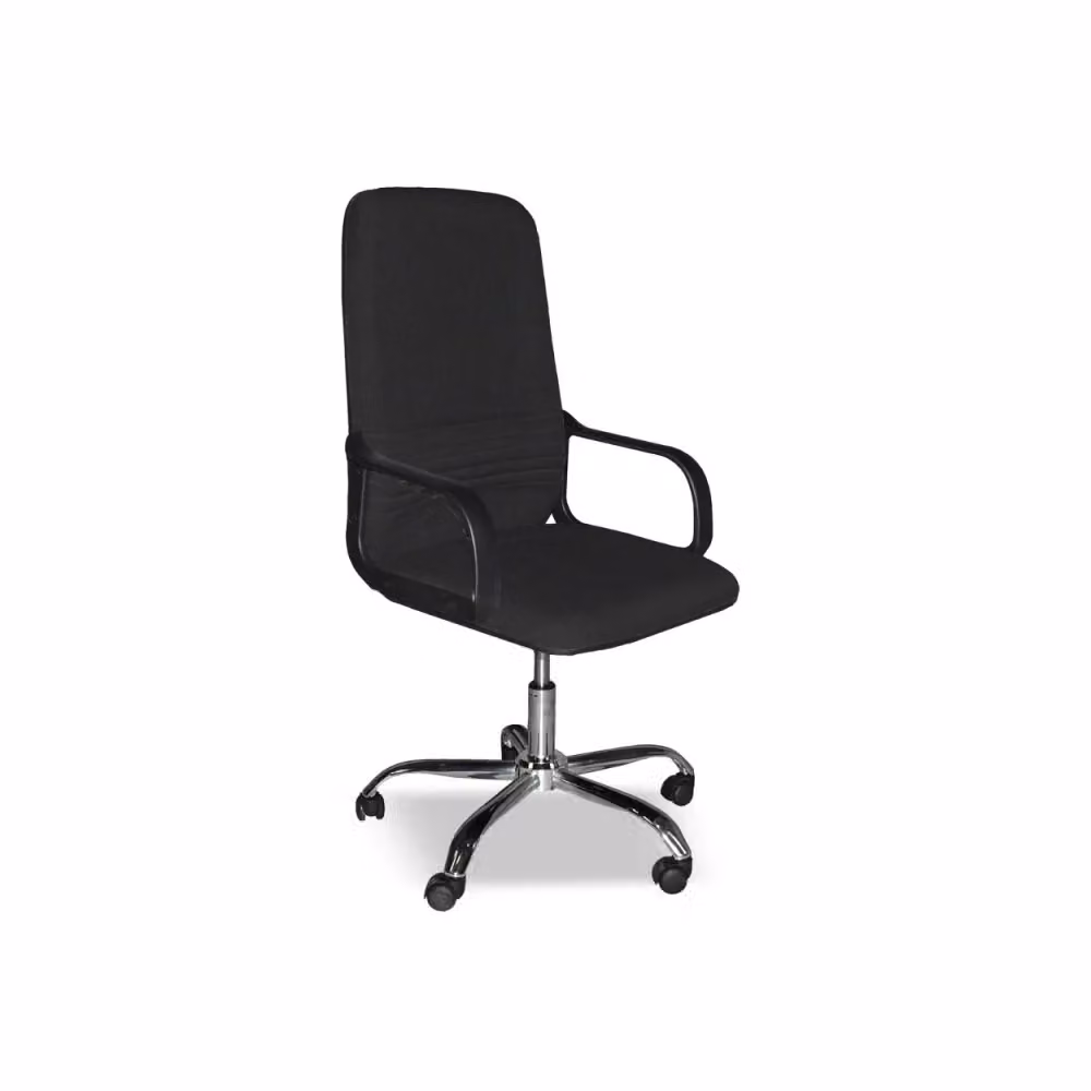 Poltrona da ufficio ergonomica CR106H in tessuto nero con braccioli e ruote – 2