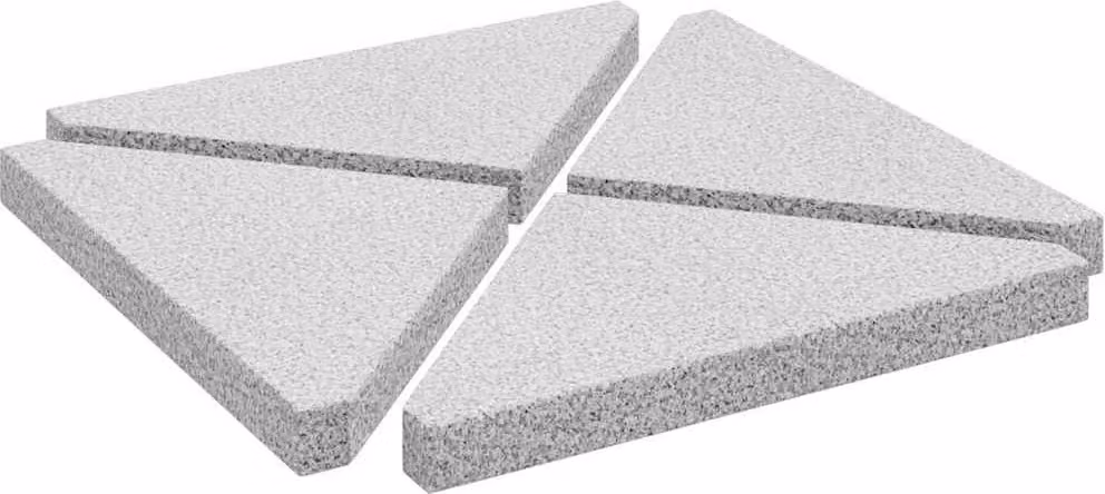 Piastre per Parasole 4 pz in Granito Triangolare 14 kg Grigio