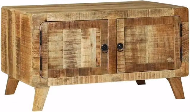 Tavolino da Salotto-Tavolino da soggiorno-Tavolo Marrone Legno massello di mango ruvido 209519