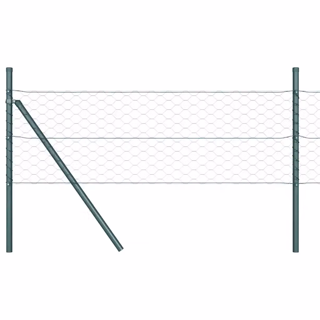 Palo della recinzione rotondo vidaXL in acciaio e PVC Verde 140 cm – 2