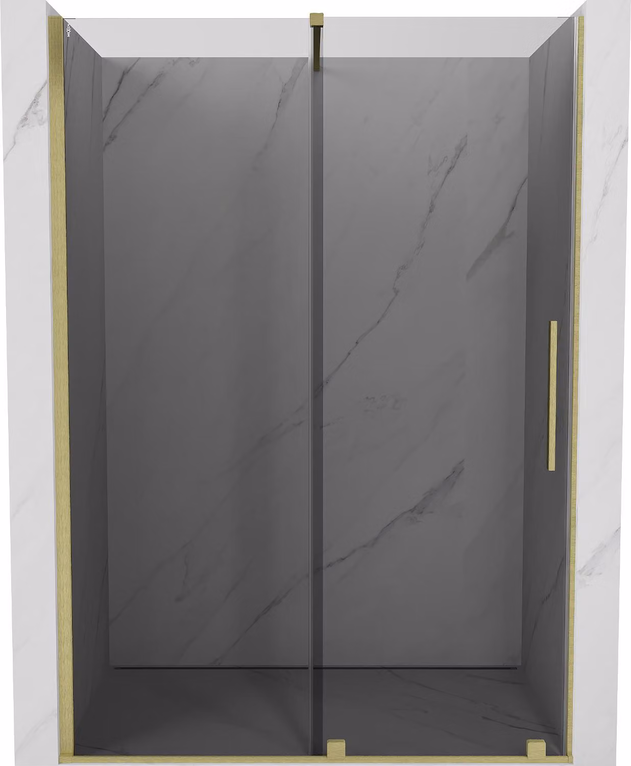 Mexen Velar porta doccia scorrevole 160 cm, grafite, oro spazzolato - 871-160-000-41-55
