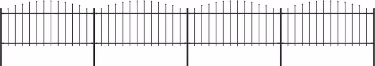 Maison Exclusive - Recinzione da Giardino con Punta a Lancia in Acciaio 714,5x75 cm Nero
