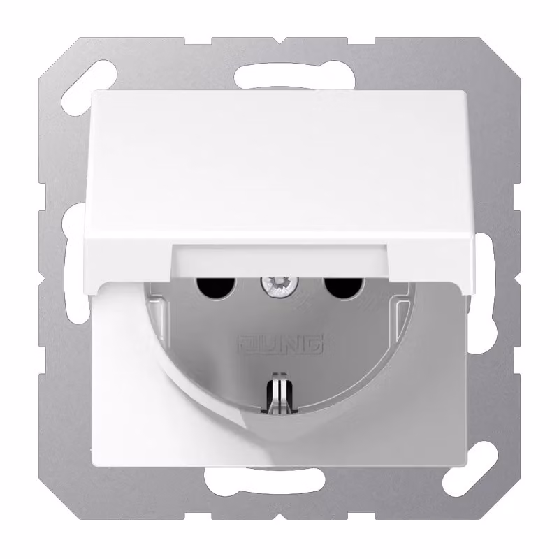 Jung A1520NKLWW Presa SCHUKO® con coperchio ribaltabile