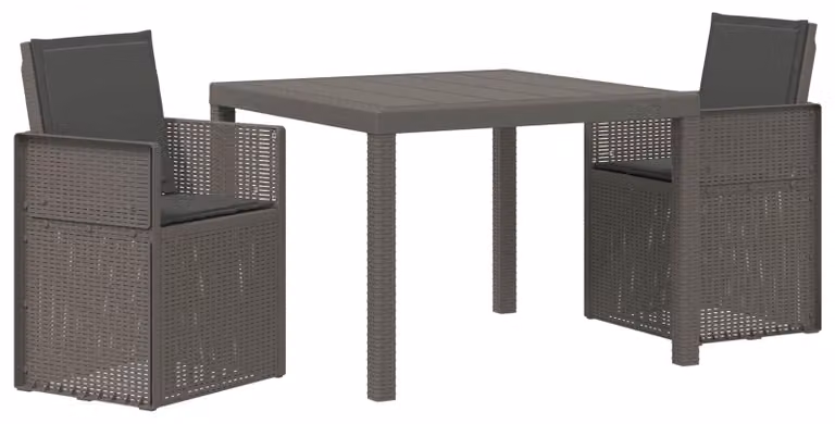 Set da pranzo per esterno, composto da 3 pezzi, nei colori grigio chiaro e antracite, realizzato in polipropilene