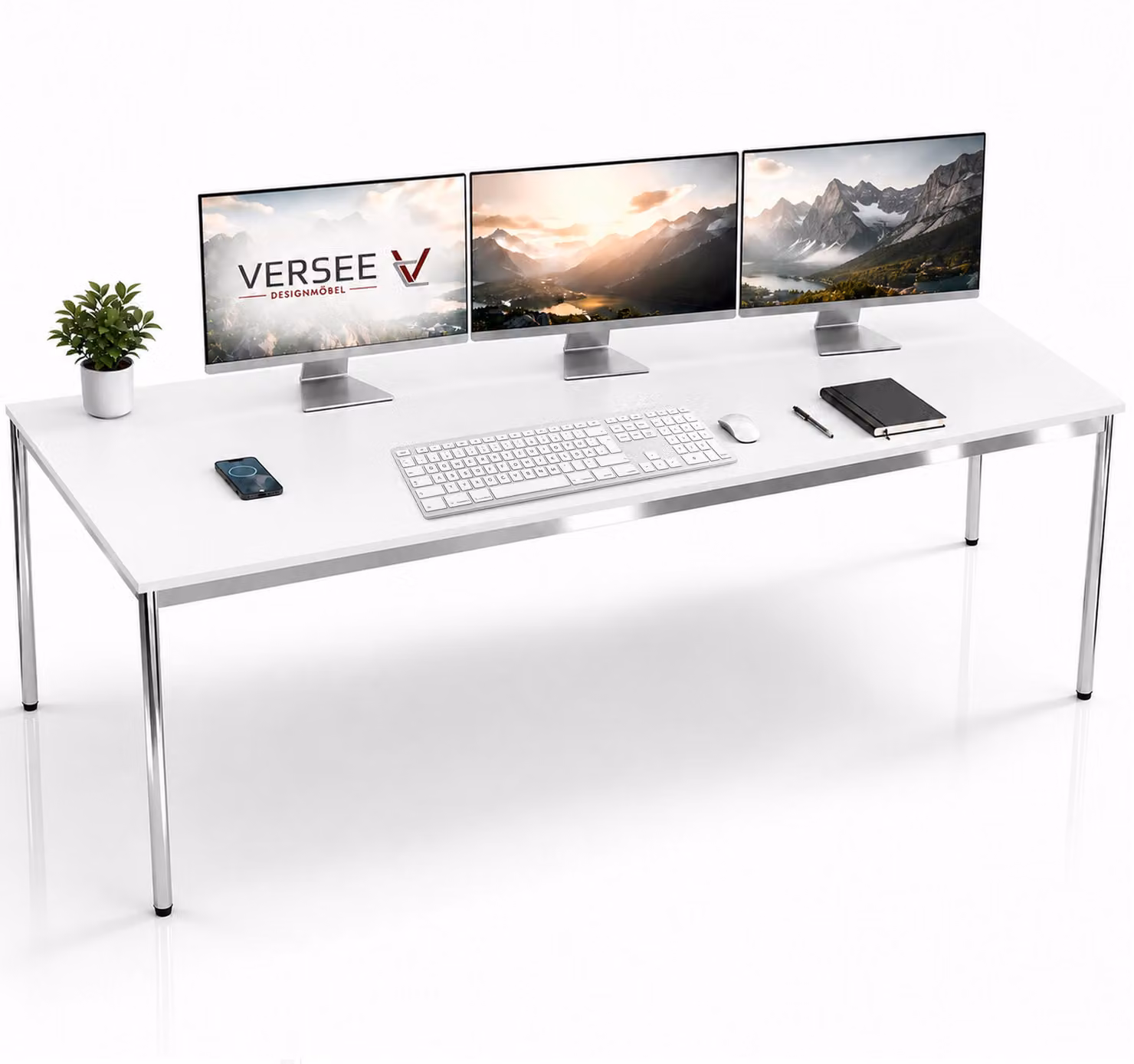 Scrivania / tavolo da conferenza VERSEE VST1 180x60 cm bianco - regolabile in altezza, stabile