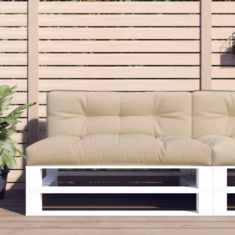 vidaXL Cuscino per Pallet Beige 120x40x12 cm in Tessuto
