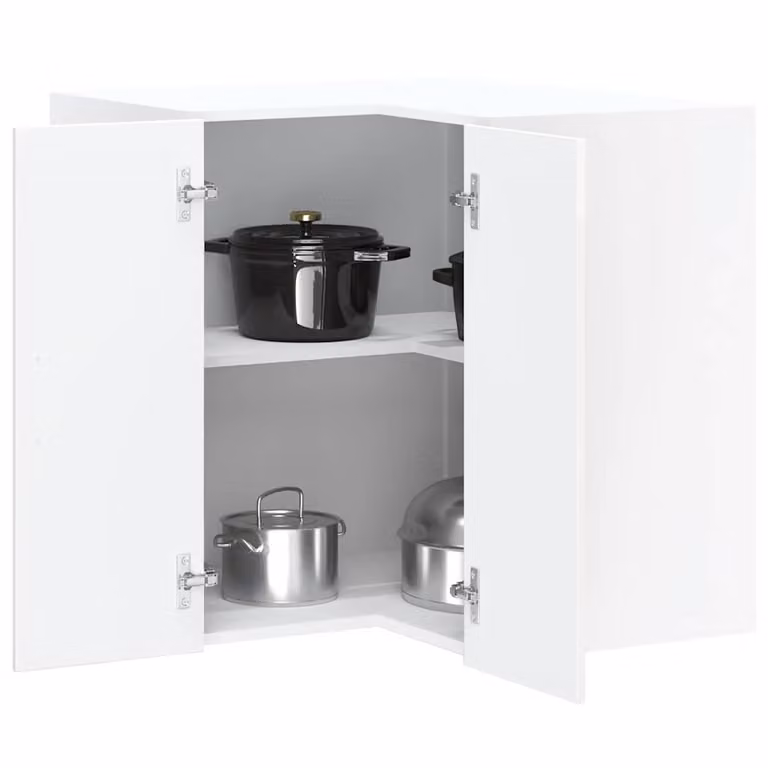 Pensile da cucina ad angolo Kalmar vidaXL Bianco Lucido in MDF e composito L: 60 cm, P: 57 cm, H: 57 cm