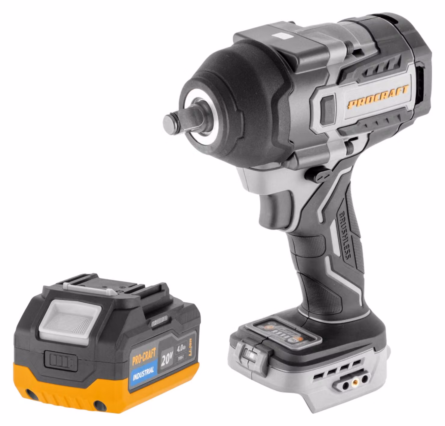 Avvitatore a impatto a batteria ProCraft Industrial IW850A-BB 20 V 850 Nm 1/2" Brushless Solo - senza batteria, senza caricabatterie