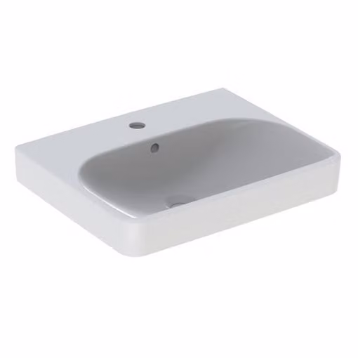 Geberit Smyle Square lavabo 500259, 55x44cm, avec trou pour robinet, avec trop-plein, 500.259.01.8, 500.259.01.8