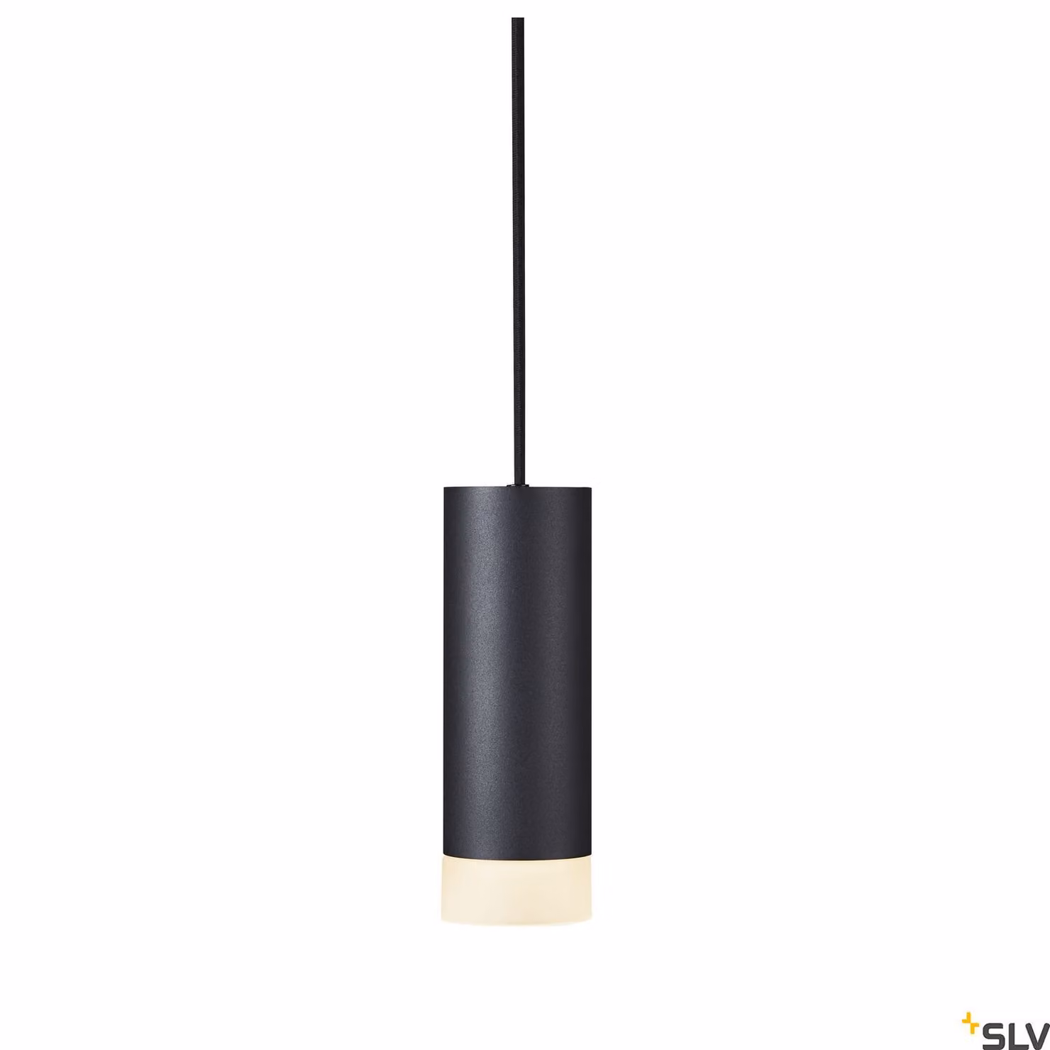 Astina lampada a sospensione nero opaco GU10 cavo aperto fine rotonda Ø7 cm