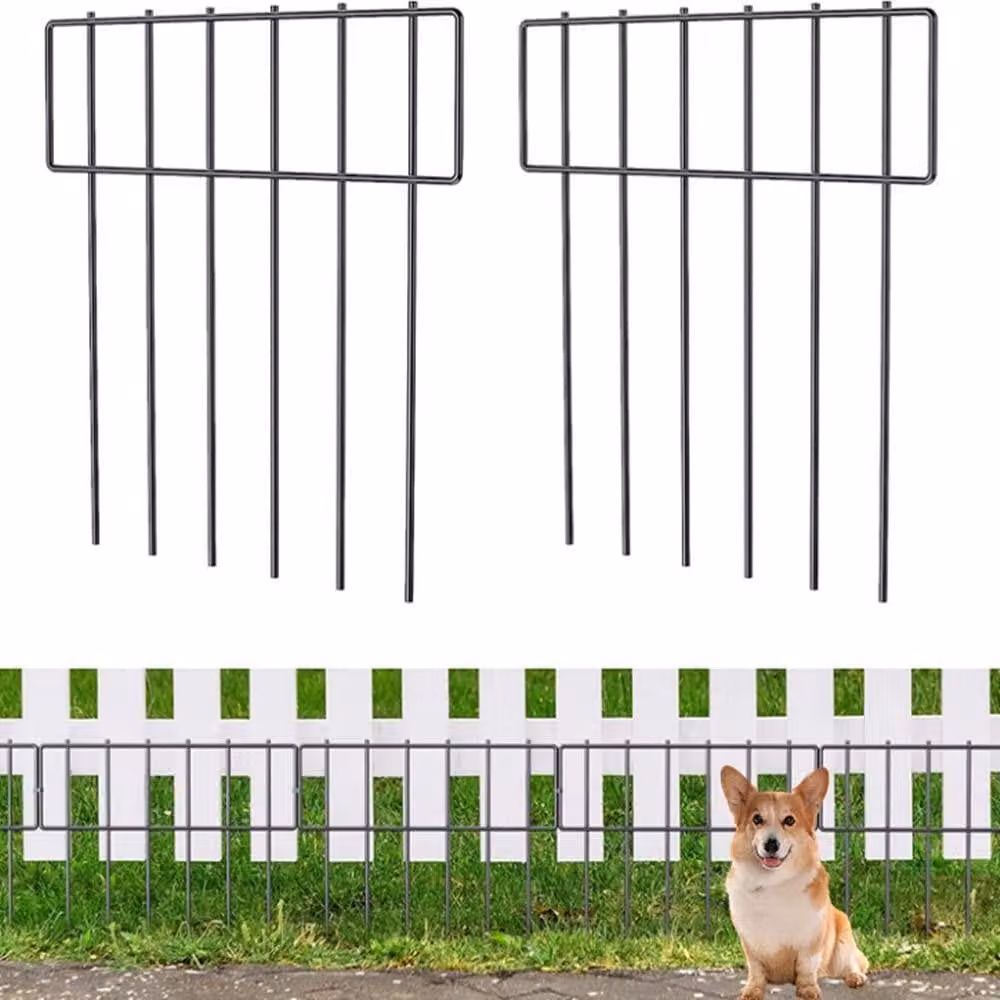 Elzusha - Set di 10 recinzioni per lanterne da giardino, in metallo inossidabile