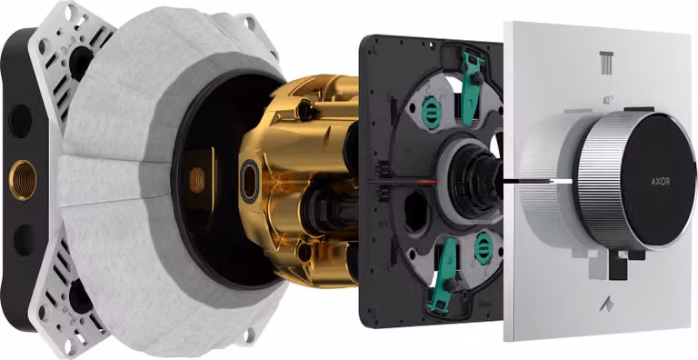 hansgrohe AXOR ShowerSelect ID thermostat, encastré, carré, 2 consommateurs, 36752000, 36752000