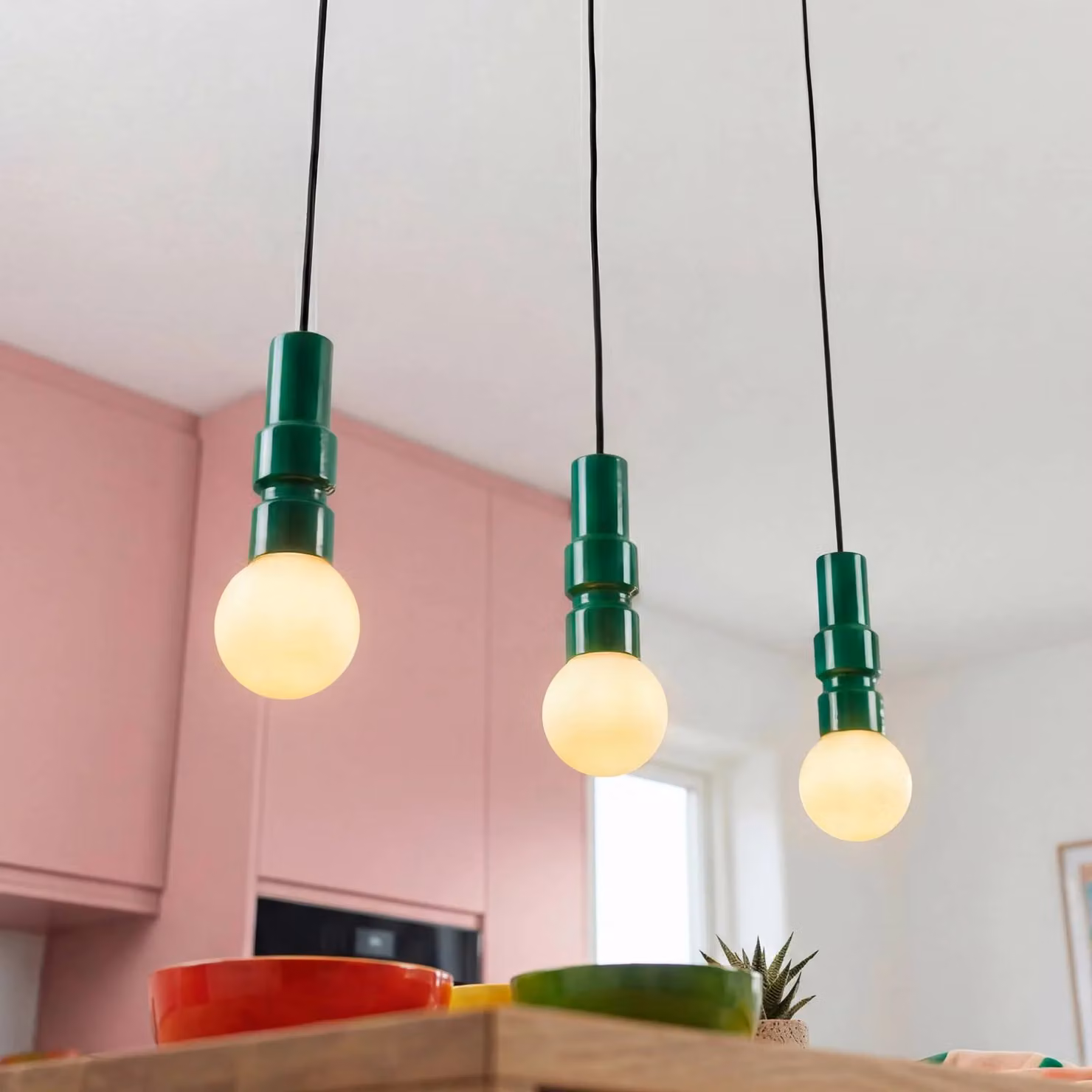 OSRAM Lampada a sospensione Decor Bolty, dimmerabile, Verde, Soggiorno / Sala da pranzo, Metallo, Giovanile, Lampada a sospensione