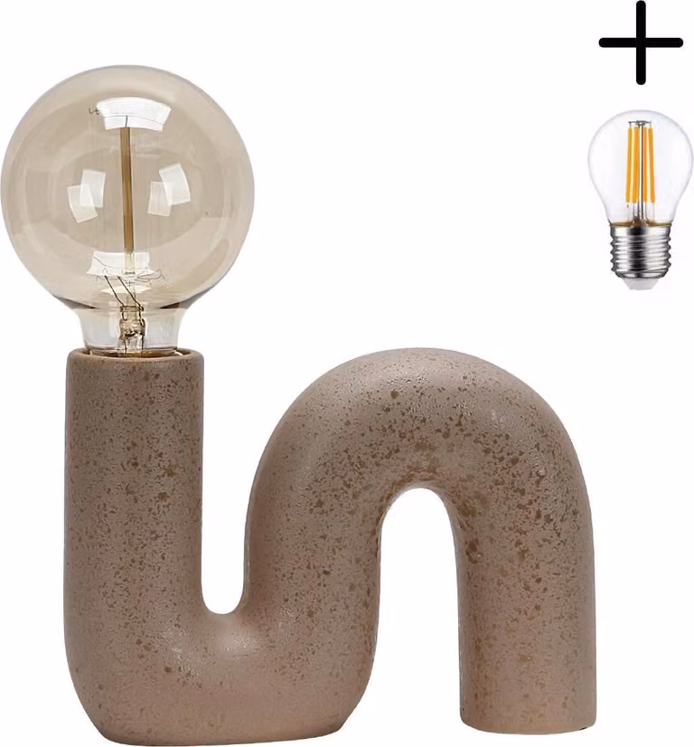 Luxus Europe - Lampada da tavolo Berlin marrone - Lampada da tavolo in Vetroceramica di design per interni