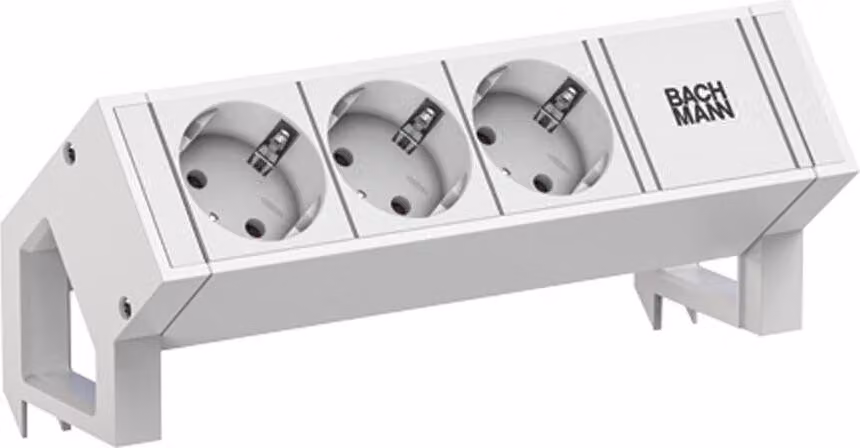 BACHMANN DESK2 bianco 3xCEE7/3 0,2 m GST18 RAL9010