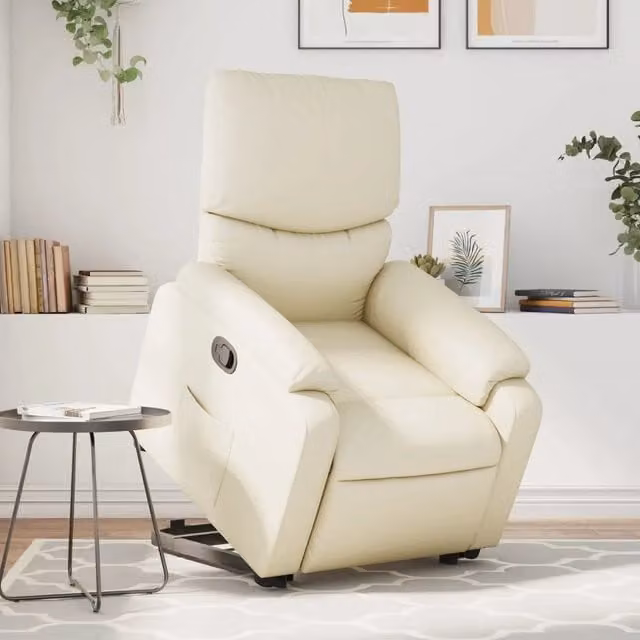 Poltrona Alzapersona Reclinabile con Assistenza Elettrica vidaXL in Similpelle Beige