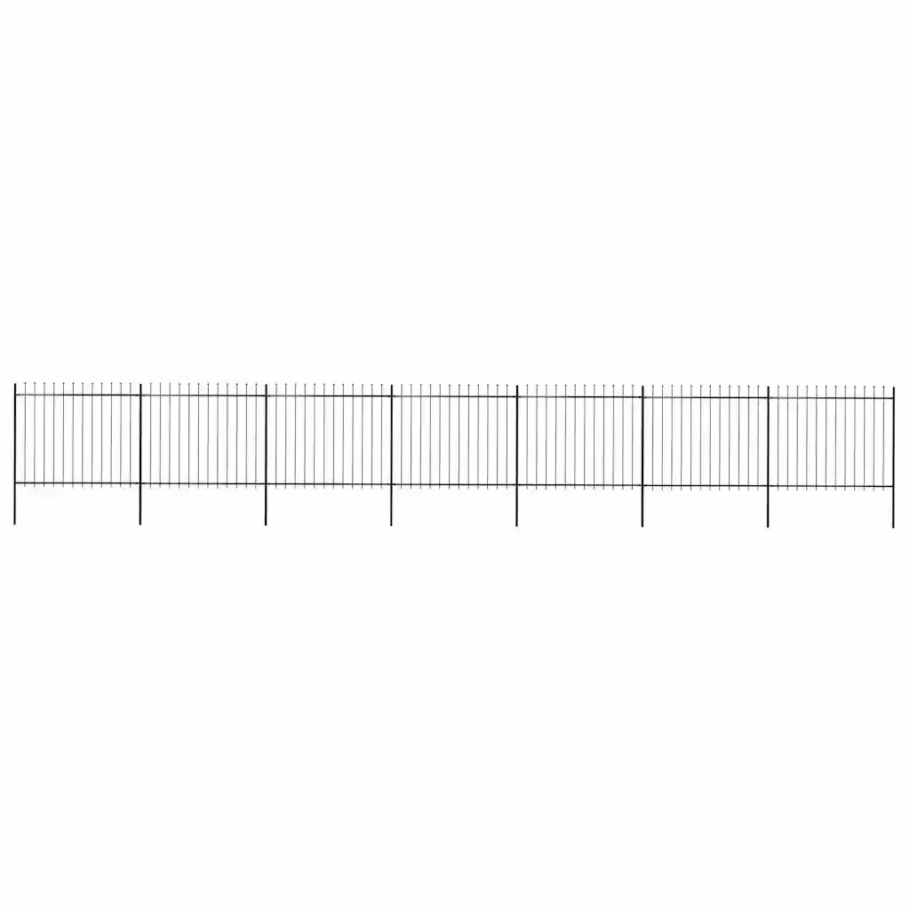 Recinzione da giardino vidaXL con punta a lancia in acciaio nero L: 1172 cm, H: 150 cm