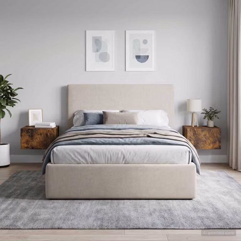 Set di 2 tavolini da parete laterali vidaXL in stile moderno, colore rovere fumo, L 34,5 cm x P 33 cm x H 20 cm