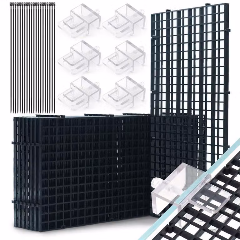 Omgoods - Kit per acquario con 8 griglie in plastica e accessori di montaggio