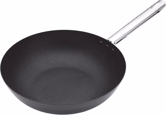 Wok non-stick professionale - inerte - 30 cm - acciaio di carbonio