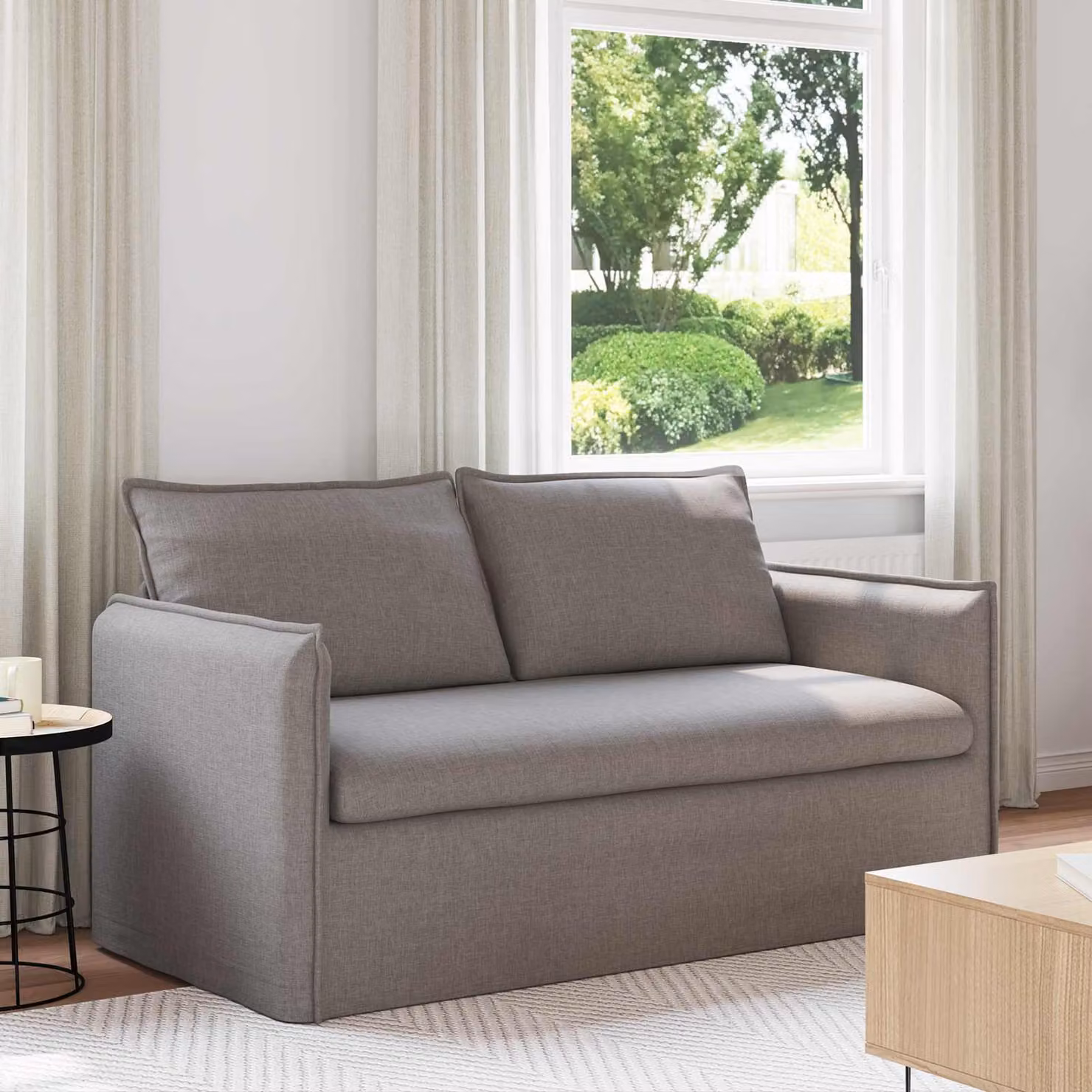 Divano moderno Talpa vidaXL in tessuto con coperture rimovibili L: 156 cm, P: 82 cm, H: 85 cm – 1