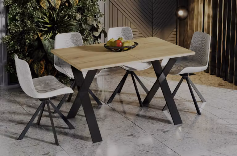 Tavolo pieghevole X 130(210)x80 rovere natura