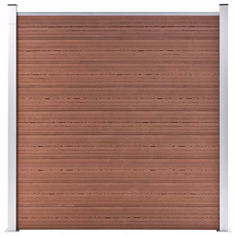 Recinzione da giardino WPC 1737x186 cm Marrone