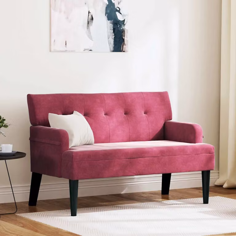 Panca Chesterfield vidaXL in velluto rosso L: 112 cm, P: 65,5 cm, H: 75 cm