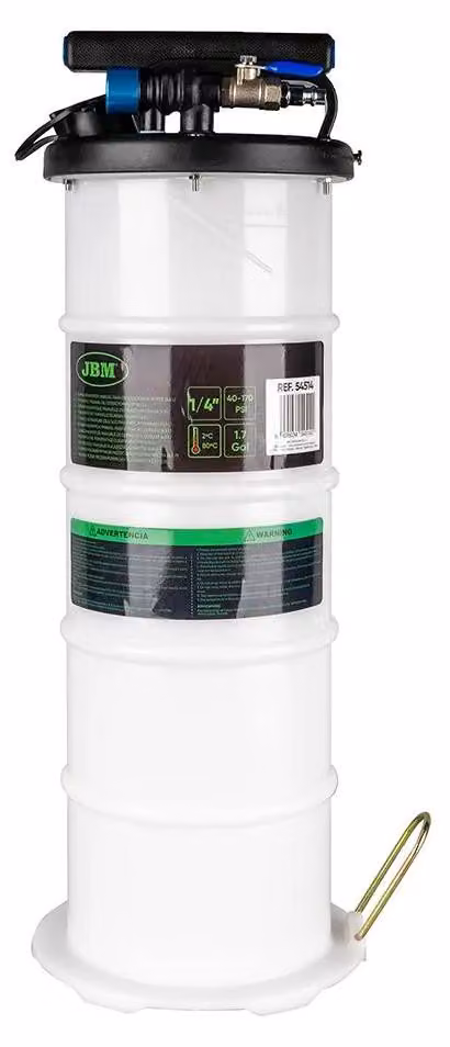 Pompa di spurgo olio pneumatica/manuale Jbm, capacità 6,5 litri, trasparente. Unica taglia