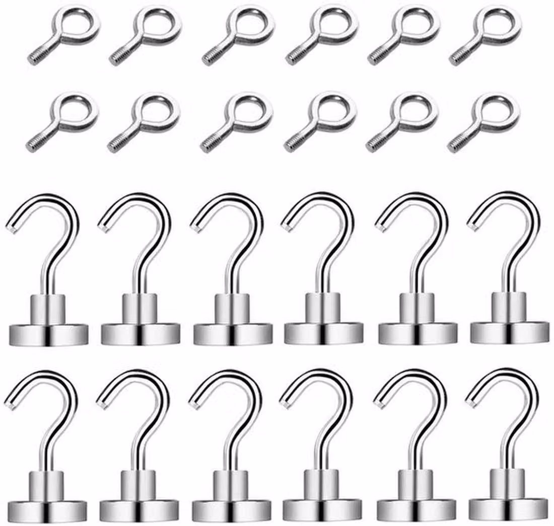 Set Azomor con 12 potenti ganci magnetici per un utilizzo versatile in casa e in ufficio