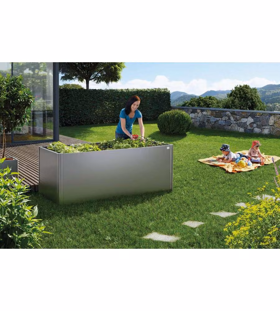 Aiuola rialzata Misura 2x1 grigio quarzo metallizzato