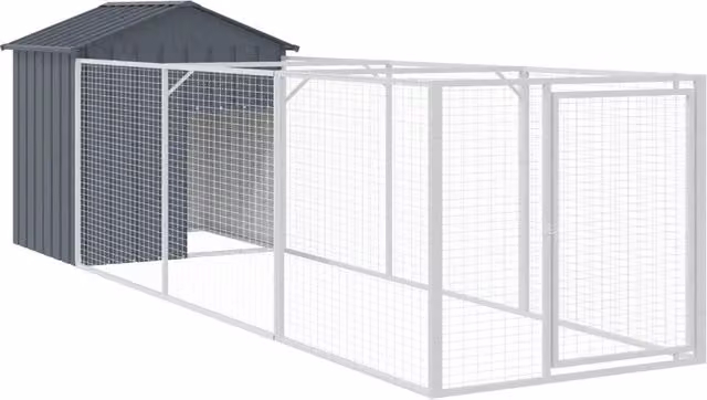 Casetta per cani DESIGN IN in metallo con tetto antracite resistente alle intemperie L: 405 cm, P: 117 cm, H: 123 cm