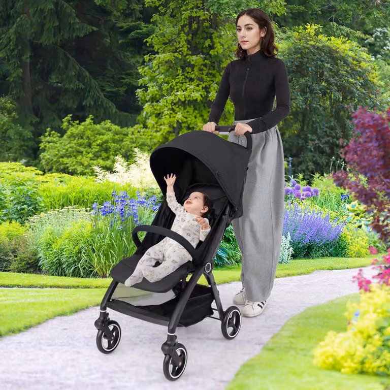 Passeggino leggero e pieghevole Costway per bambini, colore nero