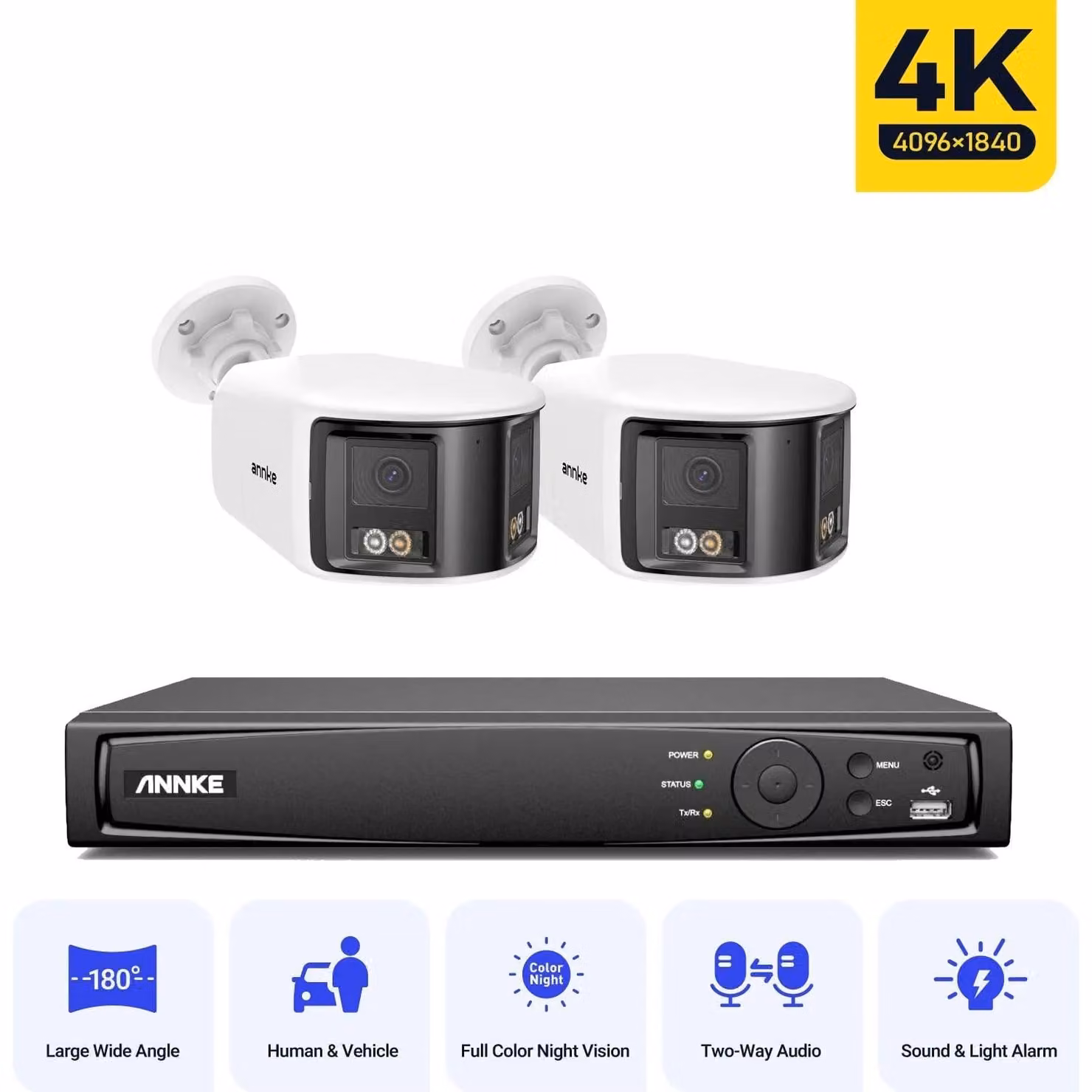 Telecamera di sicurezza IP con ampio angolo di visione - Telecamera di sicurezza per esterni - Telecamera Wi-Fi - Telecamera di sorveglianza