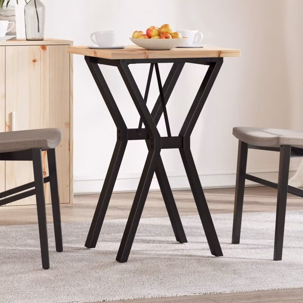 Maison Exclusive - Tavolo da Pranzo Telaio a Y 50x50x75,5 cm Legno Pino e Acciaio