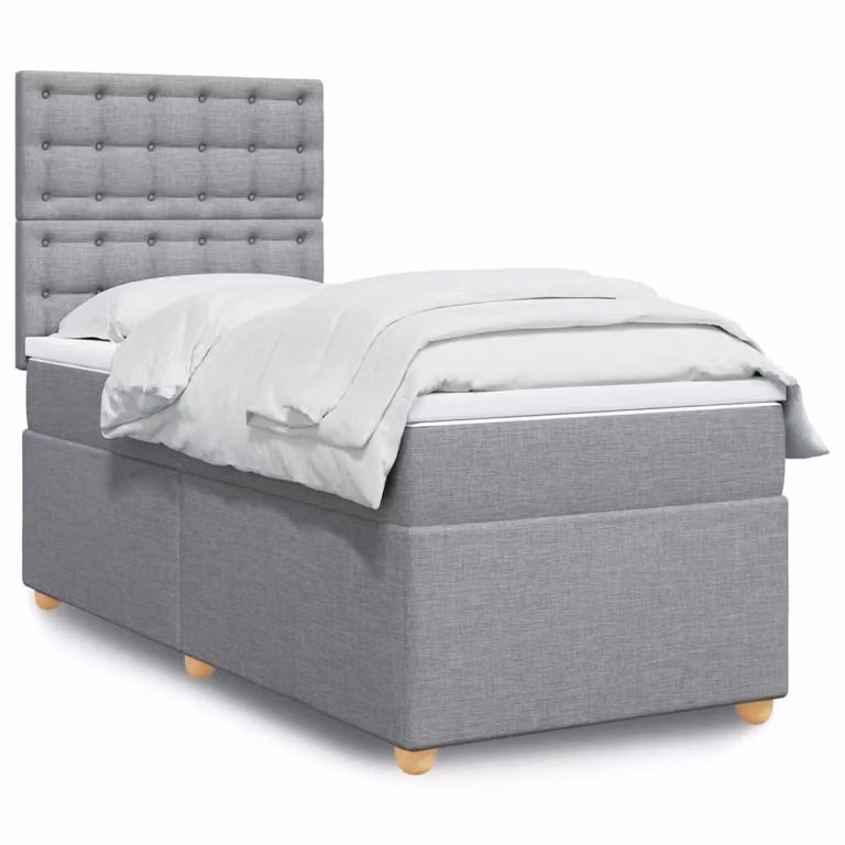 vidaXL Letto Ibrido con Materasso Grigio e Bianco L/P/H: 90 x 200 cm