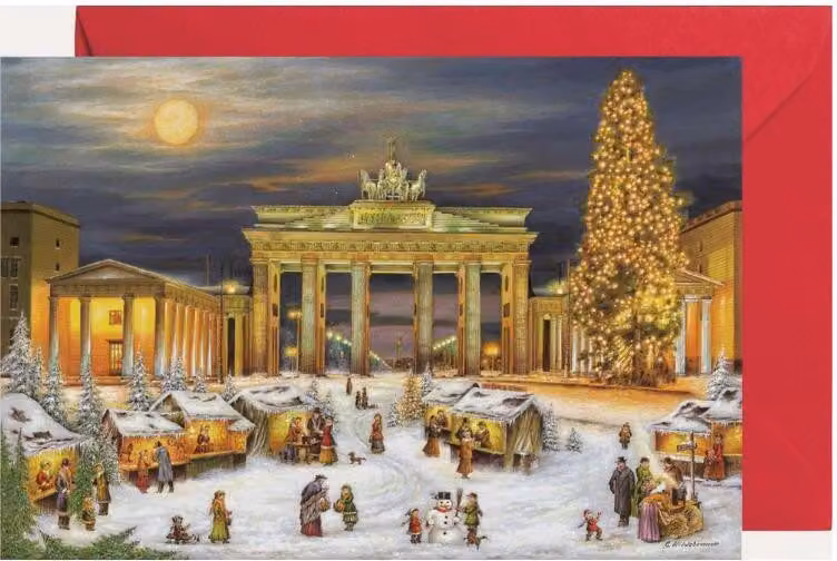 Mini calendario dell'Avvento con la Porta di Brandeburgo - Biglietto di auguri