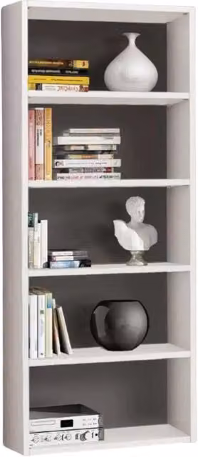 Libreria porta TV moderna a colonna Mobili 2G in legno di frassino bianco opaco L89 x P30 x H218 cm – 3